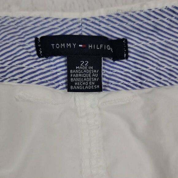 Tommy Hilfiger Women's White Cargo Drawstring Cropped Cotton Blend Pants [SIZE 2 - Picture 4 of 5